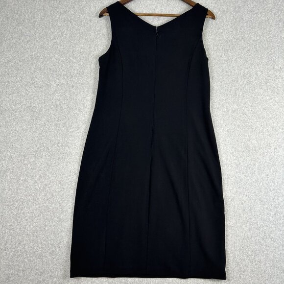 Chico's Sheath Dress Women's 1 Black Sleeveless Lined Minimalist Stretch Career - Picture 9 of 9